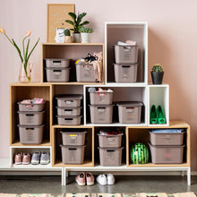 Load image into Gallery viewer, SmartStore Basket Recycled Storage Box With Plastic Lid, White or Taupe