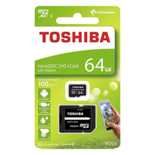 Load image into Gallery viewer, Toshiba Class 10 Exceria M203 64GB MicroSD Card with Adapter