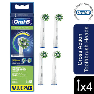 4xOral-B FlossAction, CrossAction, 3D White or Sensi Clean Toothbrush RefillHead