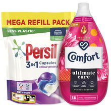 Load image into Gallery viewer, Laundry Bundle 1x50W Persil Colour Capsules &amp; 1x58W Comfort Fabric Conditioner