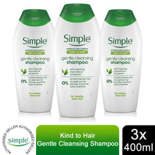 Load image into Gallery viewer, Simple Kind to Hair Gentle Care Shampoo, 3 Packs of 400ml