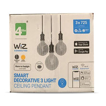 Load image into Gallery viewer, WiZ WiFi SMART LED 3way Plate or 3way Bar Pendant with G125 Amber Vintage Lamps