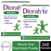 Load image into Gallery viewer, 2pk Dioralyte Natural Fast&amp; Effective Replacement of Lost Water&amp;Body Salts,6 Sac
