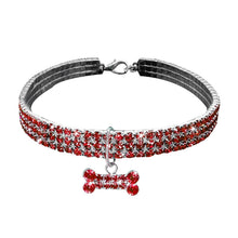 Load image into Gallery viewer, AQ Luxury Diamond Collar For Pets, Size Medium or Large, Blue, Red or White