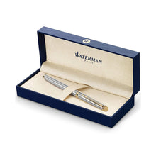 Load image into Gallery viewer, Waterman Hemisphere Fountain Pen StainlessSteel Gold Trim Black Ink Gift Box
