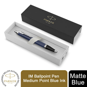 Parker IM Ballpoint Pen Matte Blue Medium Point Blue Ink Gift Box