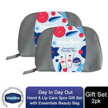 Load image into Gallery viewer, Vaseline Day In Day Out Hand &amp; Lip Care Essentials Beauty Bag 3pcs Gift Set