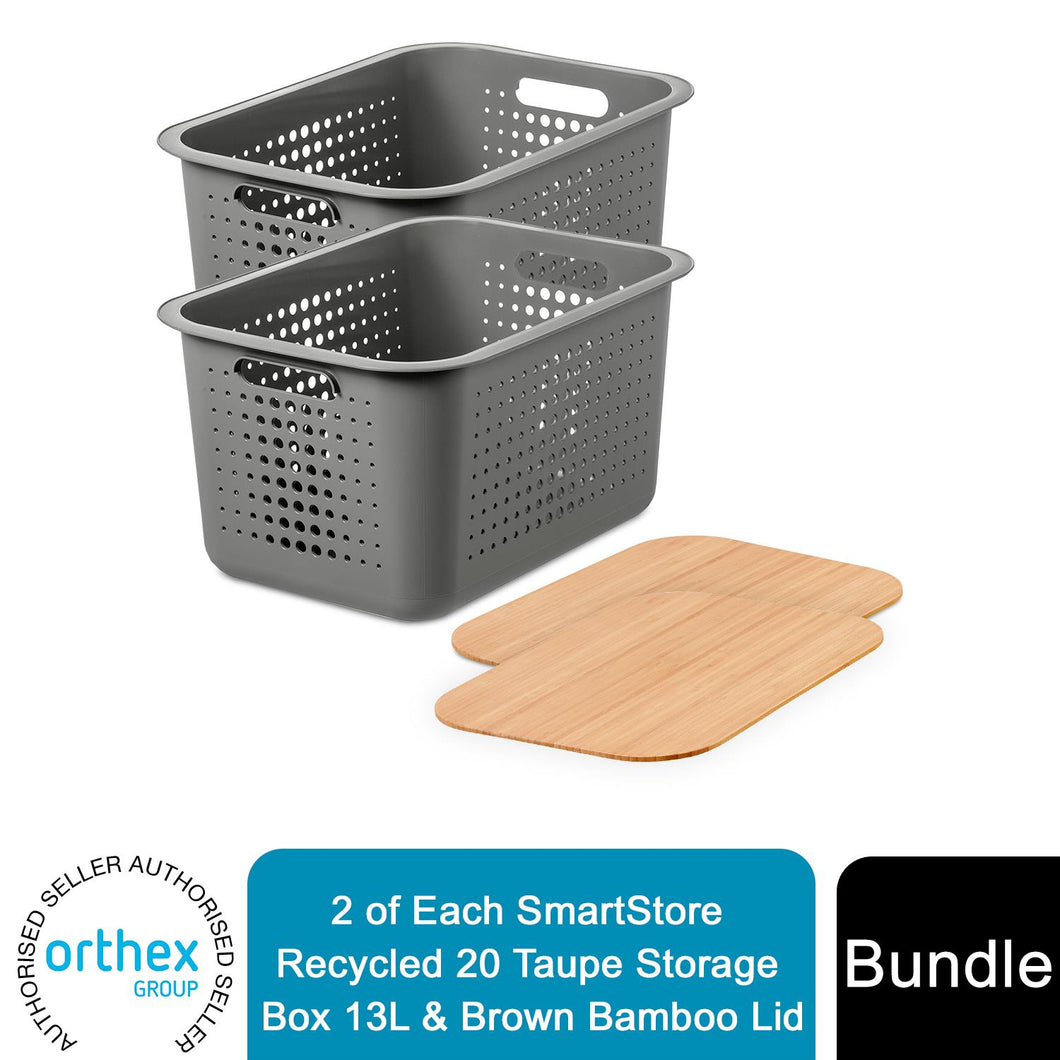 SmartStore Lightweight & Durable Recycled Storage Box 2 Basket and 2 Lid