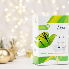 Load image into Gallery viewer, Dove Blissfully Relaxing Bodywash Duo Collection Gift Set with Shower Puff