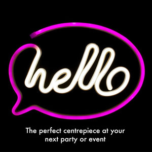 Aquarius Neon Hello Shape Colorful LED Night Light For Kids Room Decoration