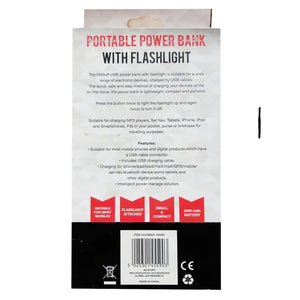 MiStuff Portable Power Bank 4500mAh With LED Flashlight, White