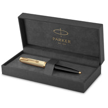 Load image into Gallery viewer, Parker 51 Ballpoint Pen Delux Black Medium 18k Gold Nib Black Ink Gift Box