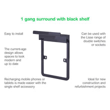 Load image into Gallery viewer, Schneider Electric Lisse Screwless Socket Surround + Holder GGBLSHF1GBS Black