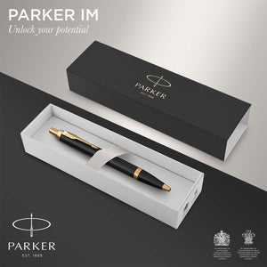 Parker IM Ballpoint Pen Black Lacquer Medium Point Black Ink Gift Box