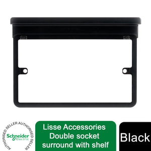 Schneider Electric Lisse Screwless Deco - Double Socket Surround, with Phone Holder Shelf, Spacer