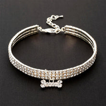 Load image into Gallery viewer, AQ Luxury Diamond Collar For Pets, Size Medium or Large, Blue, Red or White