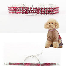 Load image into Gallery viewer, AQ Luxury Diamond Collar For Pets, Size Medium or Large, Blue, Red or White