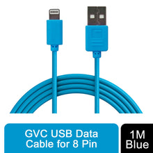 Load image into Gallery viewer, GVC USB To 8 Pin Data Cable - 1 Metre, Blue