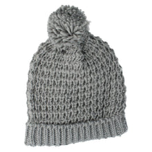 Load image into Gallery viewer, Women's Stylish &amp; Warm Crochet Knit Pom Pom Hat - GREY