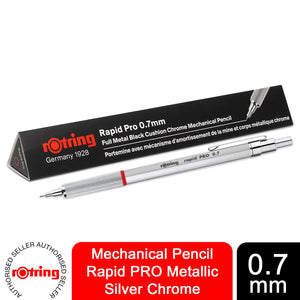 Rotring Mechanical Pencil Rapid PRO Metallic Silver Chrome 0.7 mm