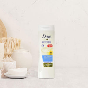 2x400ml Dove Nourishing Body Care & Protect SPF 15 Body Lotion