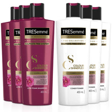 Load image into Gallery viewer, 3 of Each 400ml Tresemme Pro Collection Colour Shineplex Sulphate Free Shmp&amp;Cond