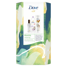 Load image into Gallery viewer, Dove Blissfully Relaxing Body Collection Gift Set with Room Fragrance Spray