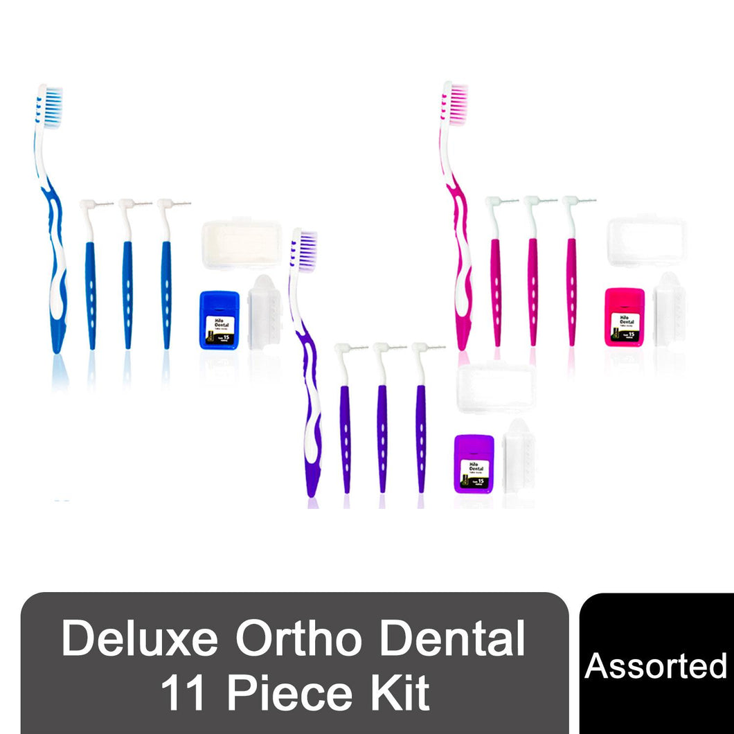 Deluxe Ortho Dental 11 Piece Kit, Assorted Colours, Pack of 1