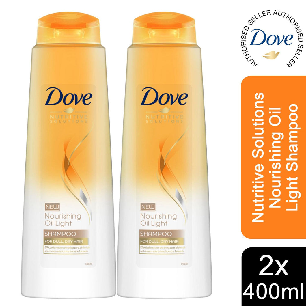 2pk of 400ml Dove Nutritive Solutions Nourishing Oil Light Shampoo for Dry Hair