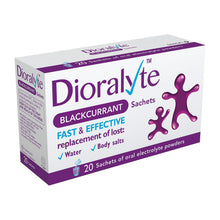 Load image into Gallery viewer, Dioralyte Rehydration Supplement Fast &amp; Effective 20x24g Blackcurrant Sachets