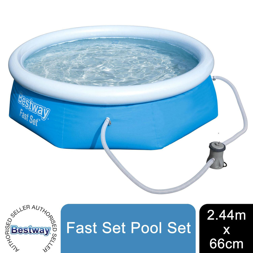 Bestway Inflatable Family Paddling Swimming Round Pool 8ft X 26