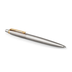 Parker Jotter Gel Pen Stainless Steel Gold Trim Medium Point 0.7mm Black Ink