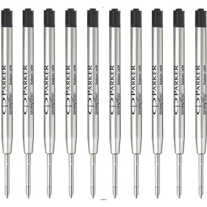 Parker QUINKflow Ballpoint Pen Ink Refills with Medium Tip Black 10 Refills