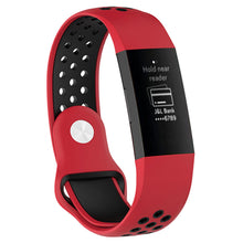 Load image into Gallery viewer, Aquarius Fitbit Charge 3 Silicone Replacement WatchStrap Band - Small, Red/Black