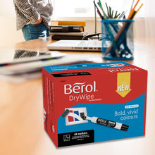 Load image into Gallery viewer, Berol Whiteboard Marker Bold Dry Wipe Medium Chisel Tip Black 48 Pack