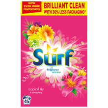 Load image into Gallery viewer, 90W(45wx2)Surf Tropical Lily Washing Powder &amp; 85WComfort Pure Fabric Conditioner