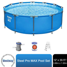 Load image into Gallery viewer, Bestway Steel Pro MAX 12' x 39.5"/3.66m x 1.00m Swimming Pool Set