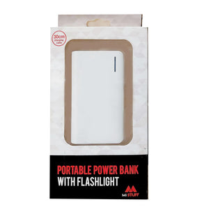MiStuff Portable Power Bank 4500mAh With LED Flashlight, White