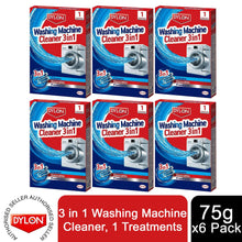 Load image into Gallery viewer, Dylon 3 in 1 Washing Machine Cleaner, 1 Treatments, 75g, 1pk, 2pk or 6pk