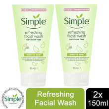 Load image into Gallery viewer, 2x of 150ml Simple Kind to Skin Refreshing Facial Wash for Sensitive Skin
