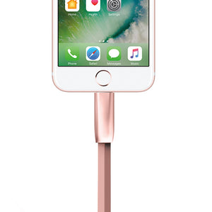 Spring Zinc Alloy Lightning to USB Sync and Charge Cable - 1 Meter, Rose Gold