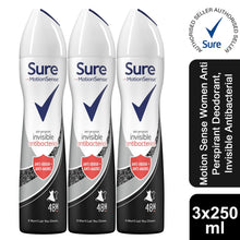 Load image into Gallery viewer, Sure Women Motion Sense Antiperspirant Deodorant, 3 Pack, 250ml