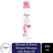 Load image into Gallery viewer, 2 Pack of 200ml Dove Shower and Shave Rose Shover Mousse with Rose Oil
