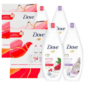 Dove Radiantly Refreshing BodyWash Collection 2pcs+ShowerPuff Gift Set For her