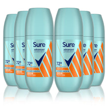 Load image into Gallery viewer, 6pk of 100ml Sure Women 72H Advanced Protection Workout Deodorant Roll-On