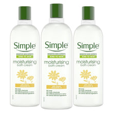 Load image into Gallery viewer, 3xof400ml Simple Kind to Skin Moisturising Bath Cream with Natural Chamomile Oil