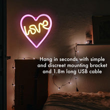 Load image into Gallery viewer, Aquarius Neon Love Heart Shape Colorful LED Night light For Art Decorative Room