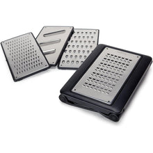 Load image into Gallery viewer, Quirky Stainless Steel Grip Collapsible Kitchen Grater with Interchangeable Plates, Black