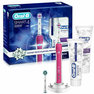 Oral-B Smart 4 4000W Electric Toothbrush with Whitening Toothpaste in Bonus Pack