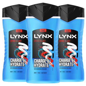 3pk of 250ml Lynx 12hrs Refreshing Fragrance Shower Gel with 100% Moisturisers